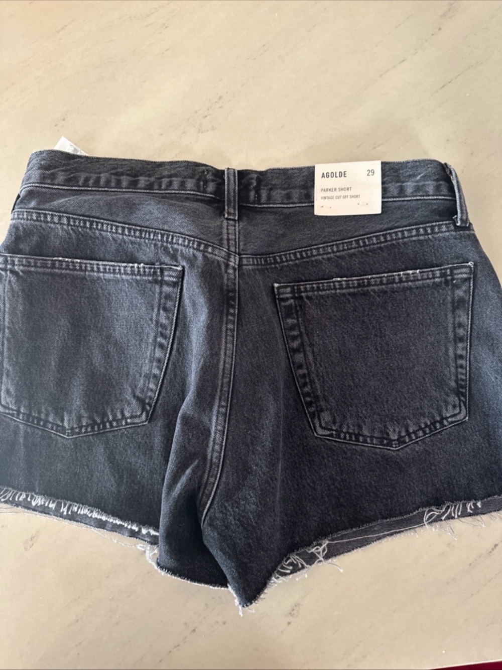Agolde Parker High-Rise Denim Shorts in Faded Black